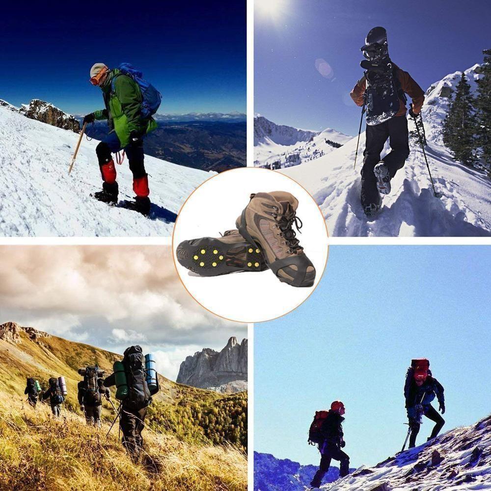 Bequee 10 teeth crampons, non-slip shoe cover, 1 pair