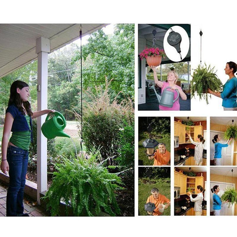 Retractable Hook for Garden Pots, Bird Feeder