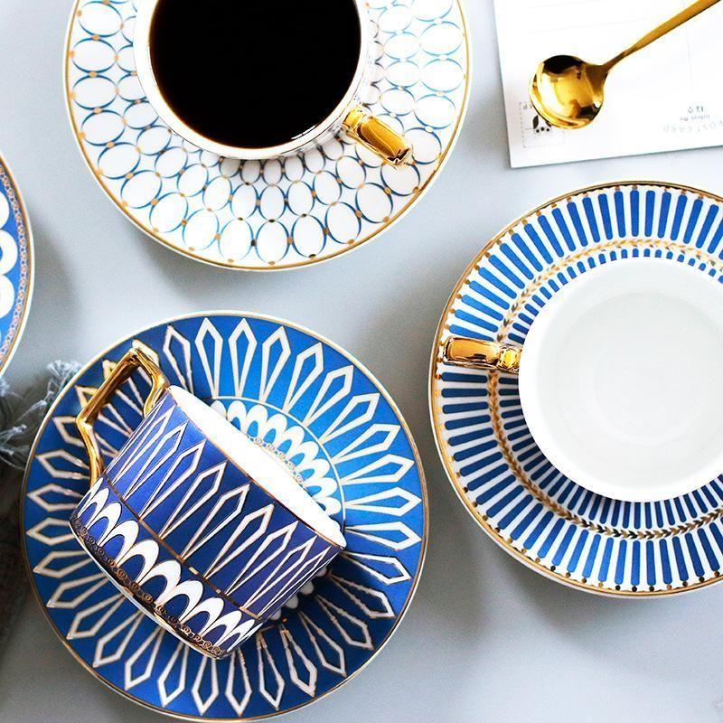 Coffee cups + plates + spoons