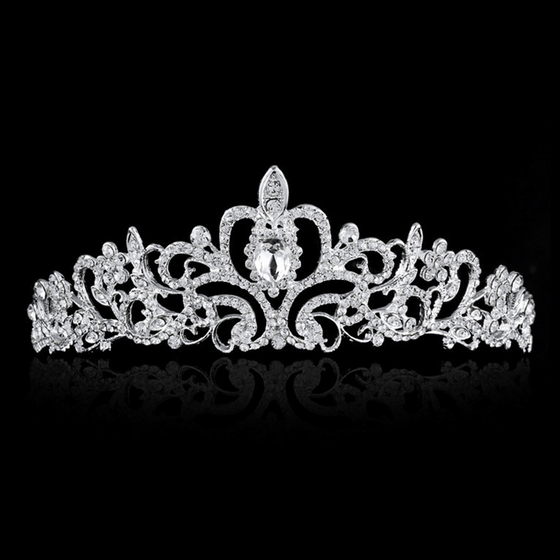 Crystal Tiara Crown with Rhinestones Comb