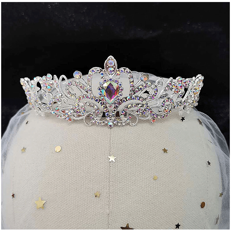 Crystal Tiara Crown with Rhinestones Comb