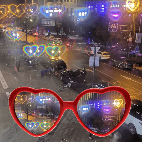 Vintage Heart Lenses Refraction Glasses