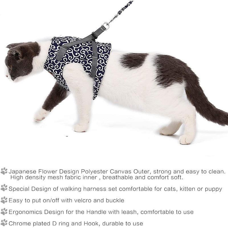 Escape-Proof Adjustable Cat Walking Harness