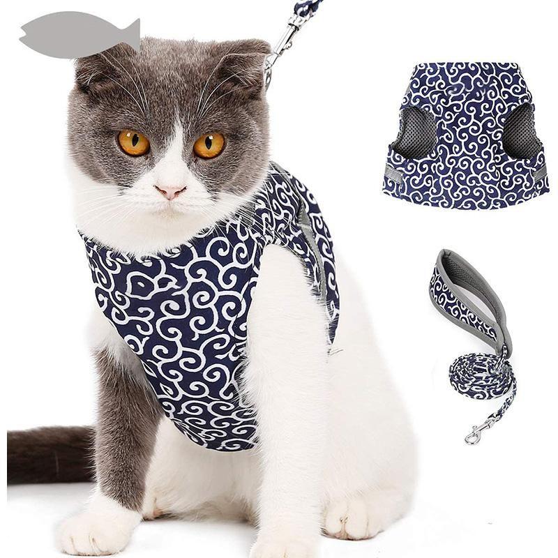 Cat Leashes Escape-Proof Adjustable Cat Walking Harness
