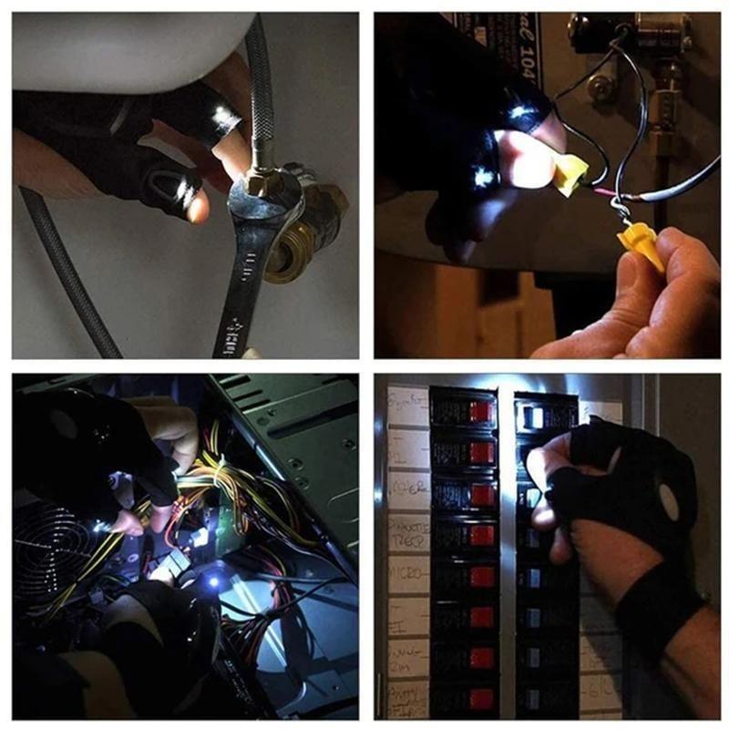 LED gloves with waterproof illumination