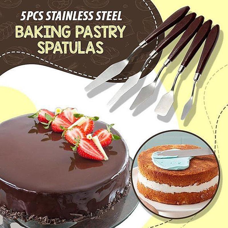 5Pcs Stainless Steel Baking Pastry Spatulas