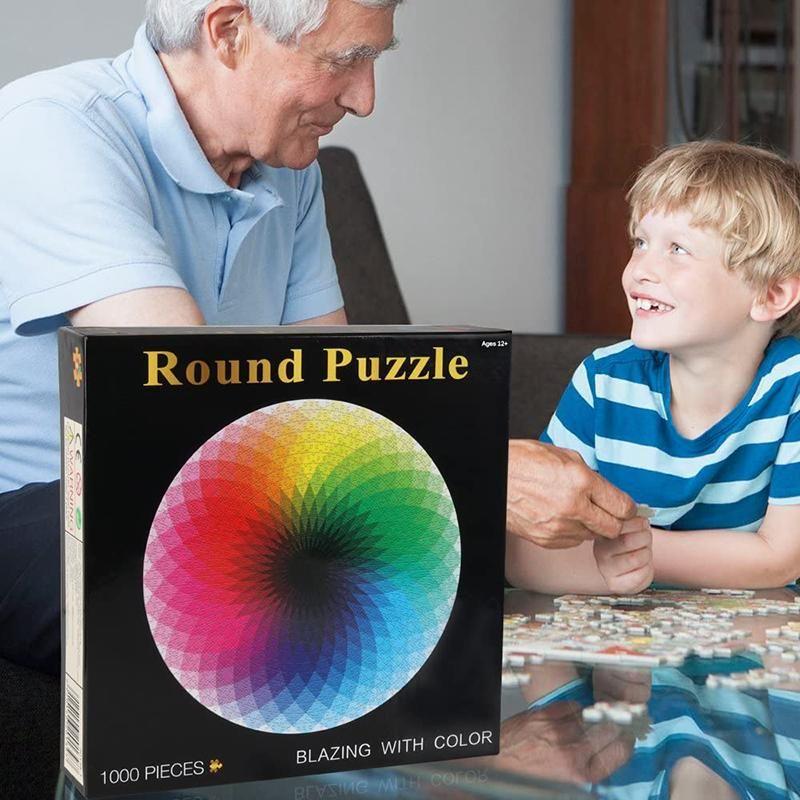 Gradient Colorful Rainbow Round Puzzles