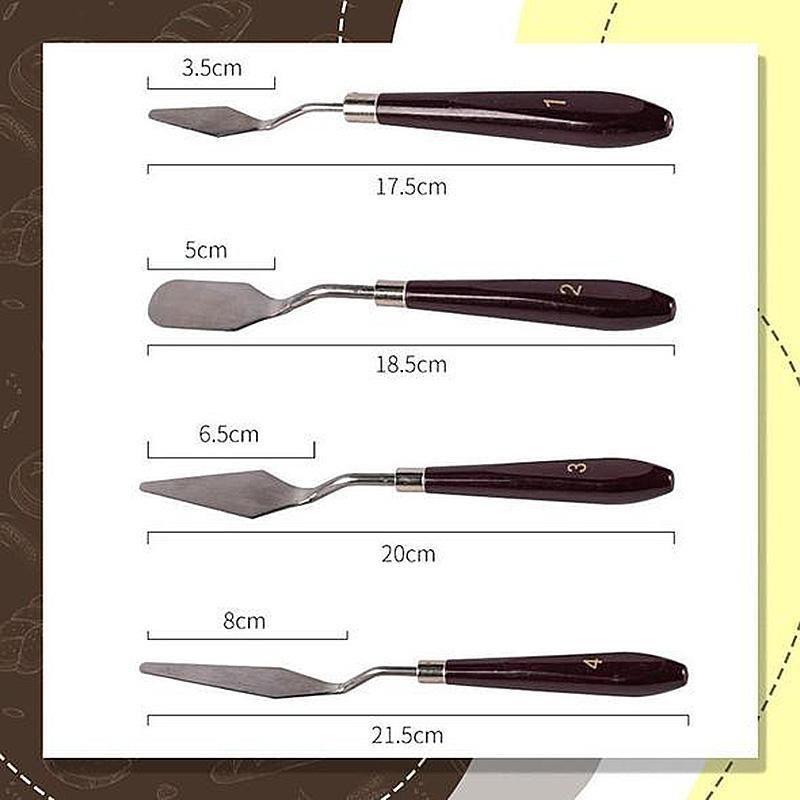 5Pcs Stainless Steel Baking Pastry Spatulas