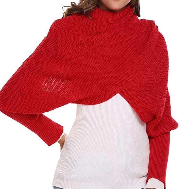 Autumn & winter fashion crochet knitted scarf with sleeves