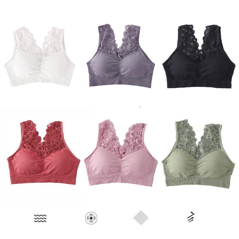 Breathable sports lace bra