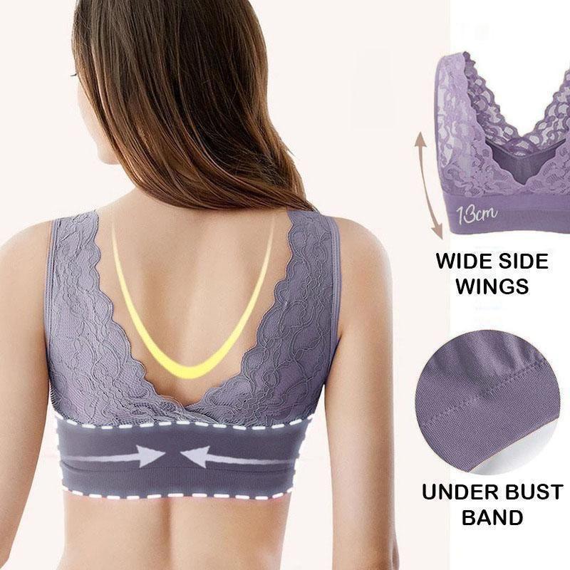 Breathable sports lace bra