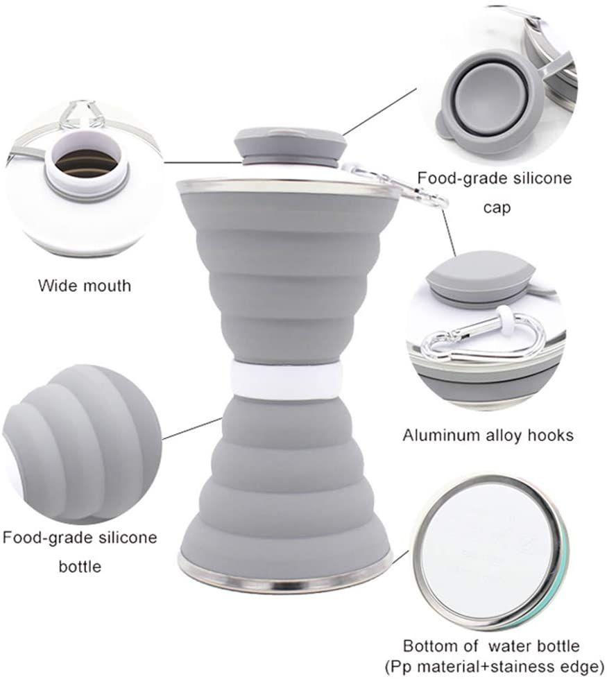 Sports outdoor silicone kettle folding cup