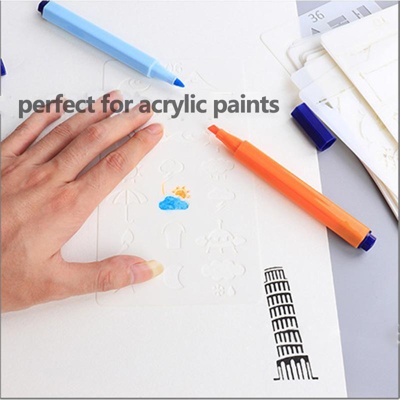 Fast Draw Stencil Art Templates (12 Sheets/Set )