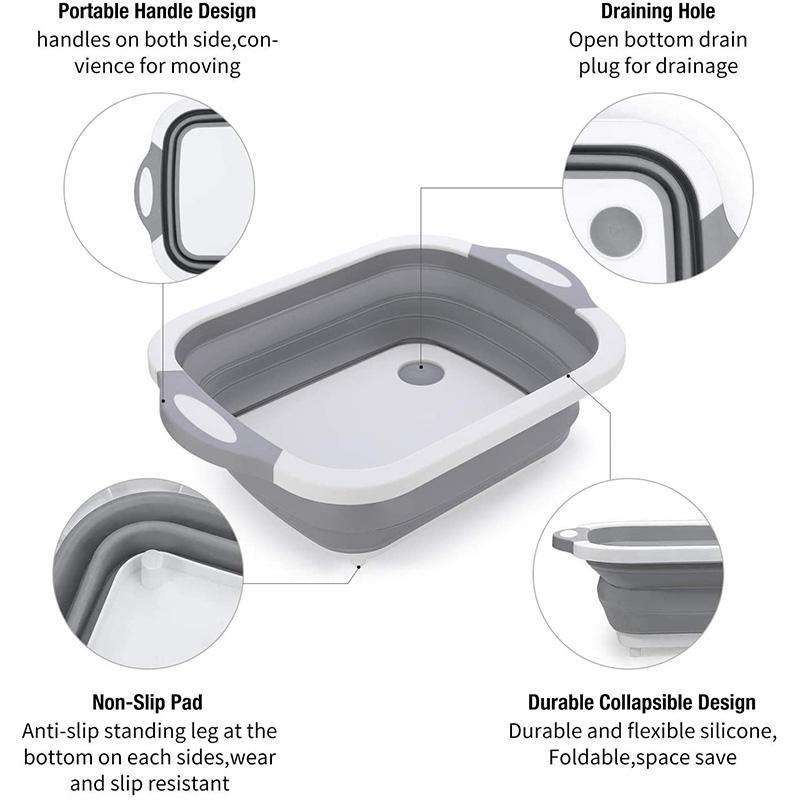 Multifunctional Cutting Board Foldable Sink Drain Basket