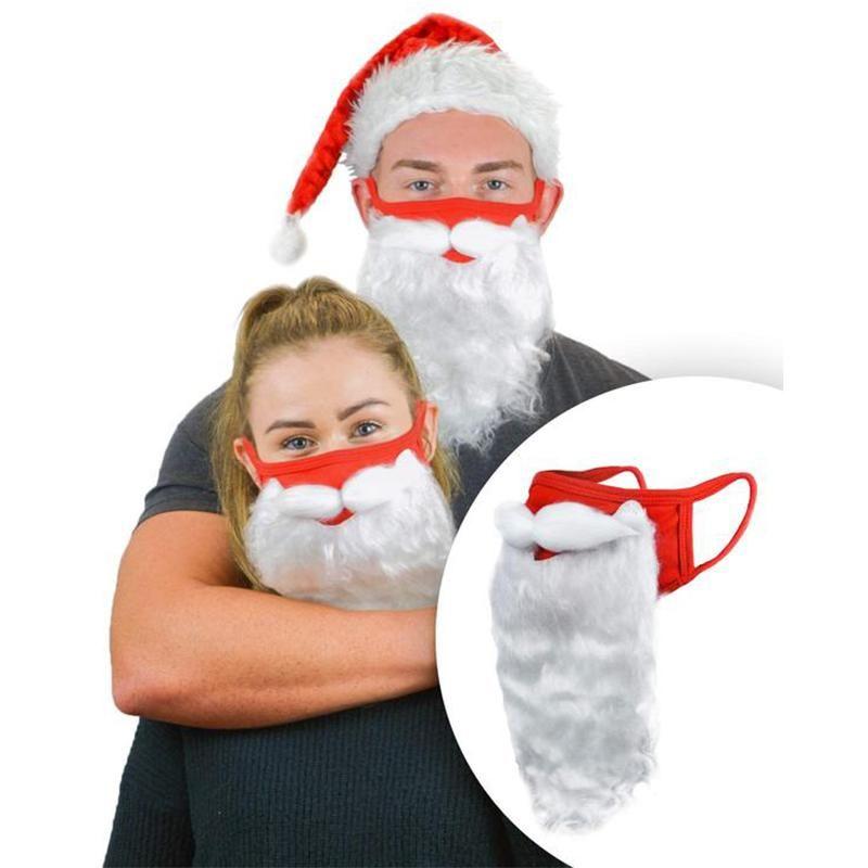 Santa Beard Face Mask Costume(2 pcs In One Set)