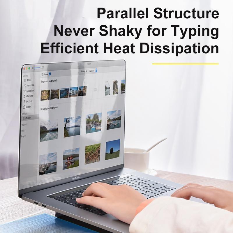 Adjustable desktop laptop stand