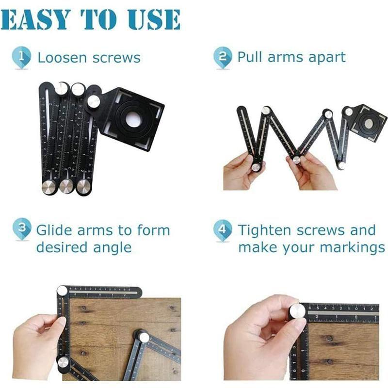 6-Sided Multi Angle Measuring Ruler