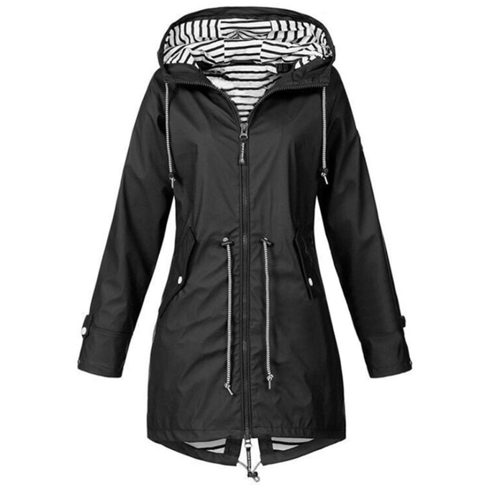 Waterproof foldable hooded jacket for women