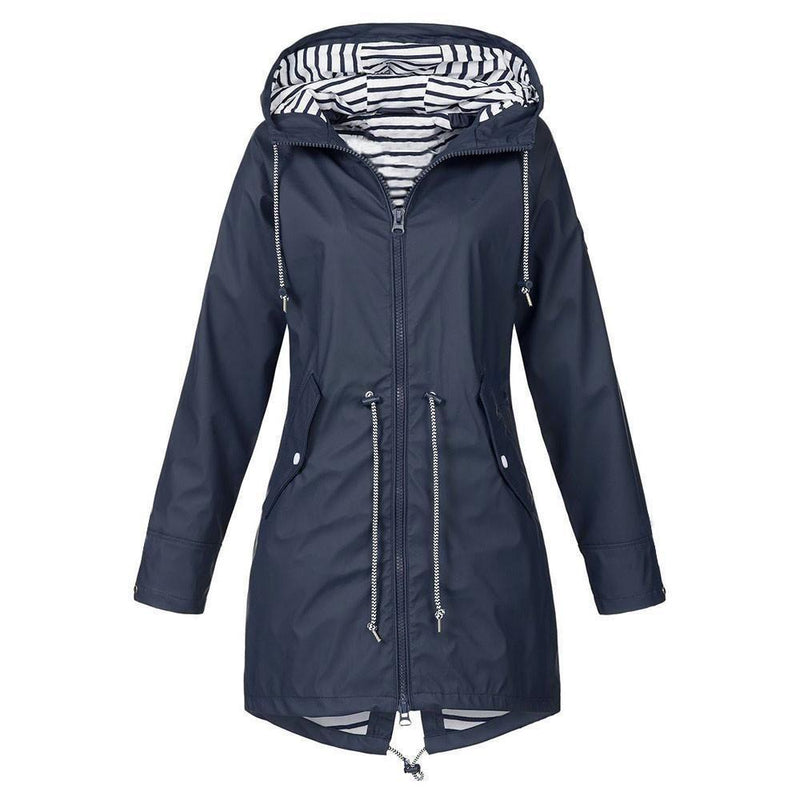 Waterproof foldable hooded jacket for women