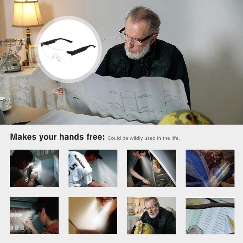 Eyeglasses with LED Light Magnifying Glasses