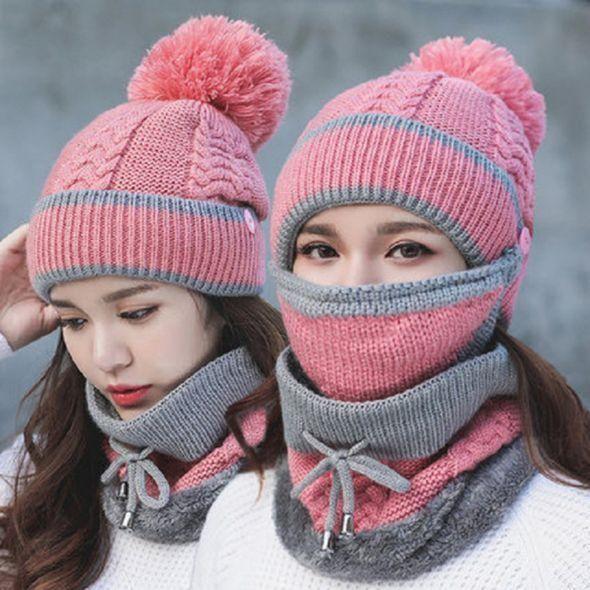 3PCS Women Winter Scarf Set