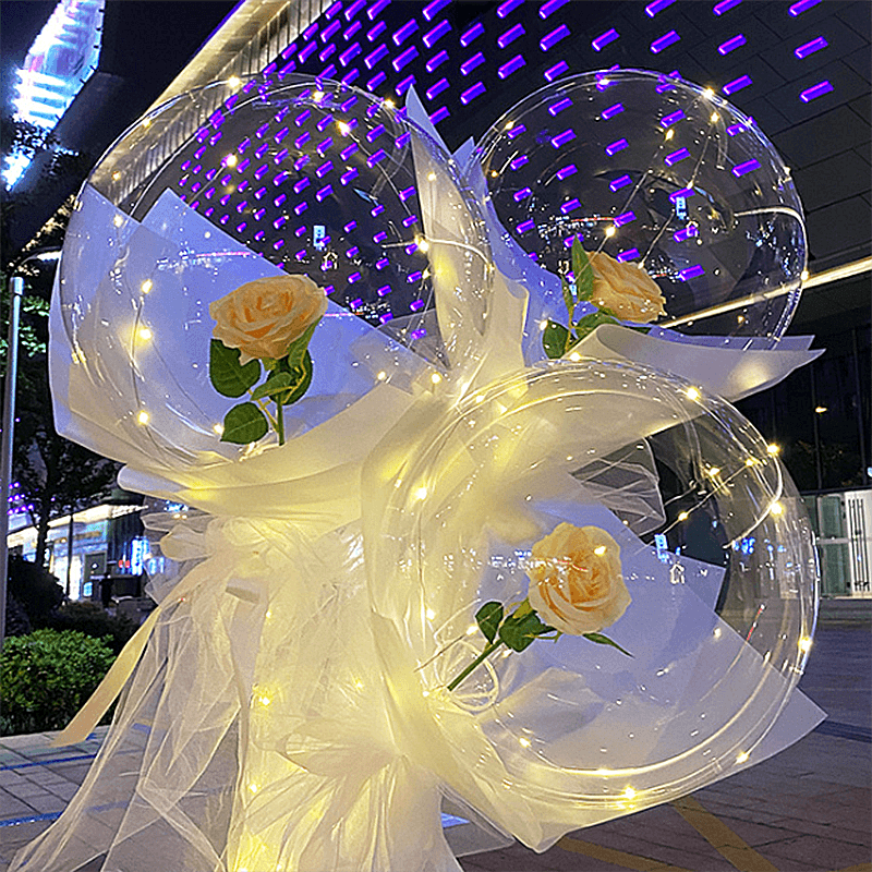 LED Luminous Balloon Rose Bouquet