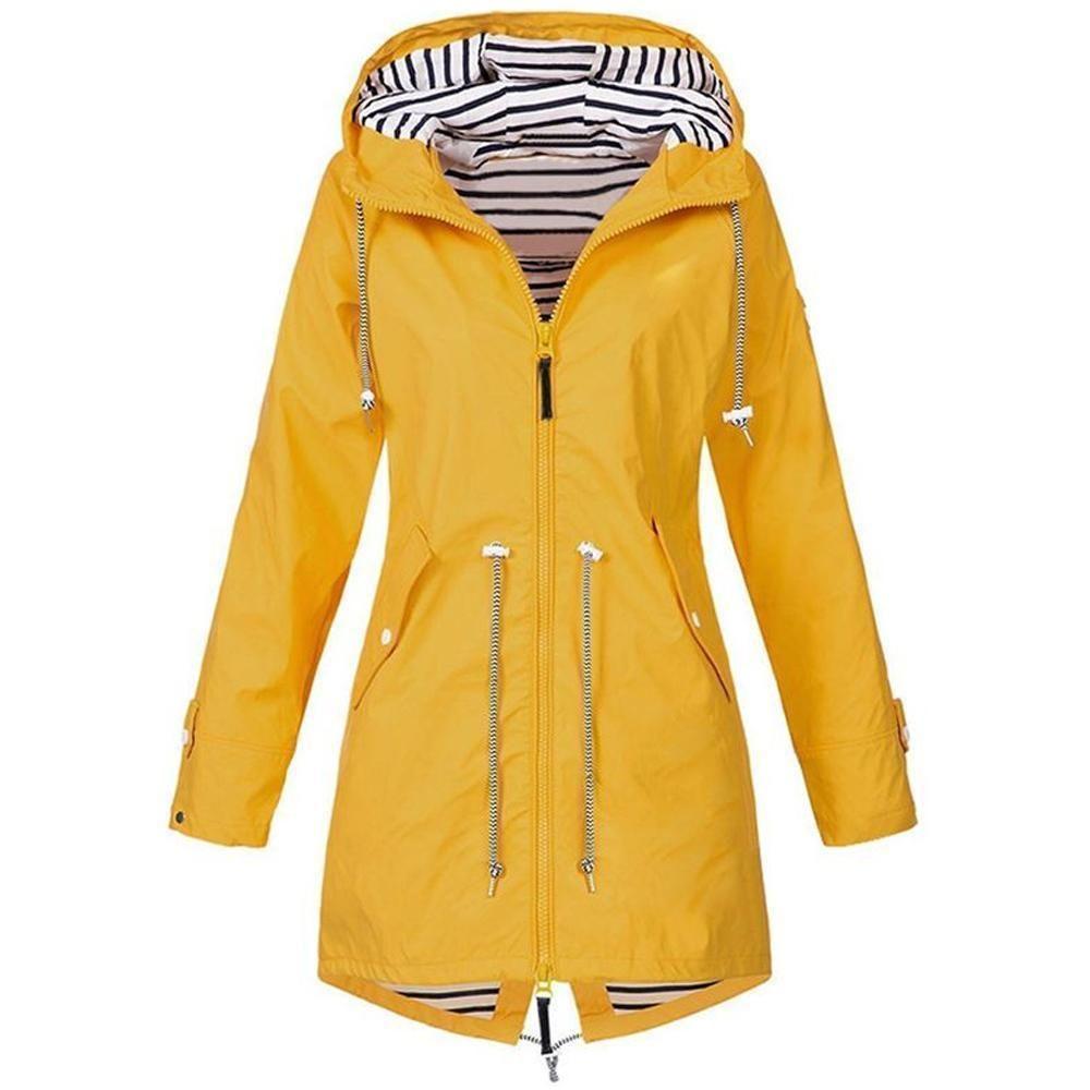 Waterproof foldable hooded jacket for women