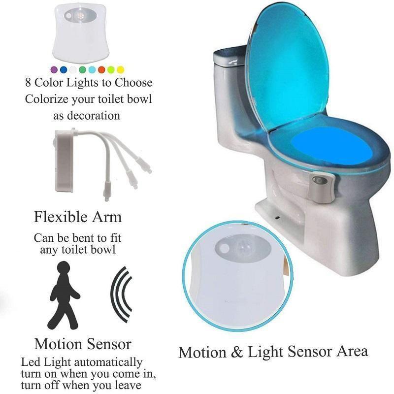 Toilet Cover Sensor Light Multi-function Toilet Night Light