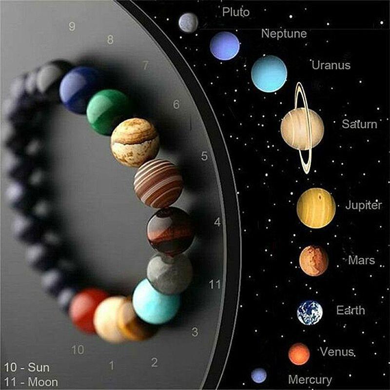 Natural Stone Solar System Bracelet