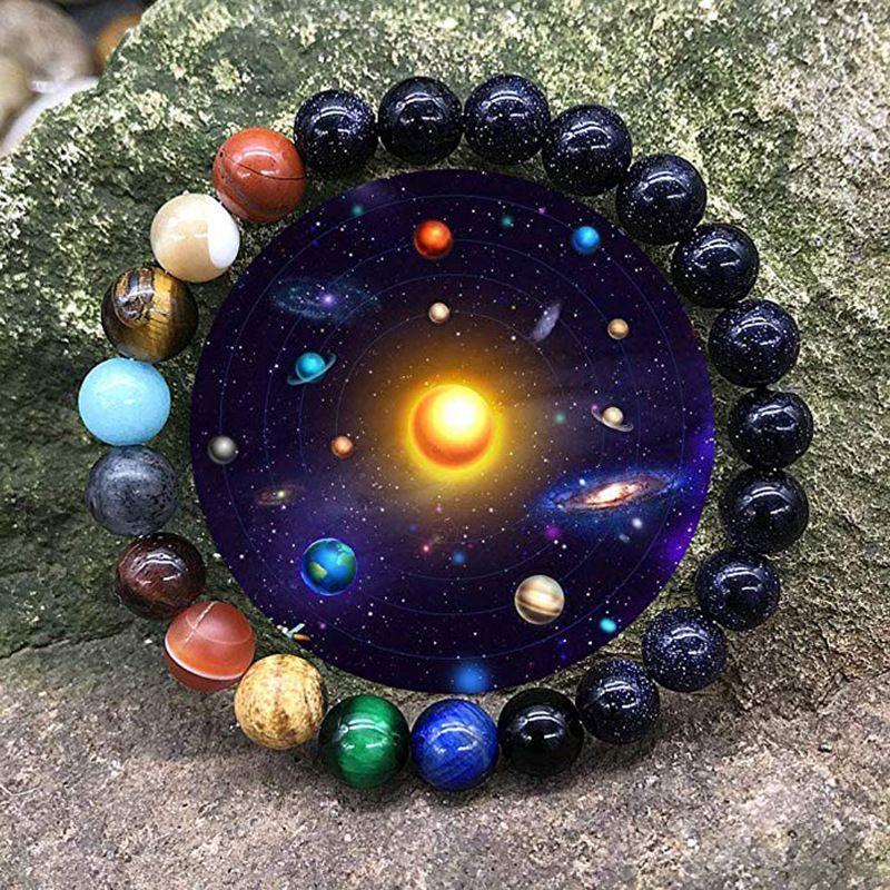 Natural Stone Solar System Bracelet