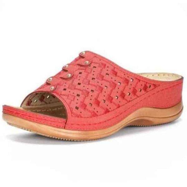 New summer draped heel platform large carved women's casual sandals