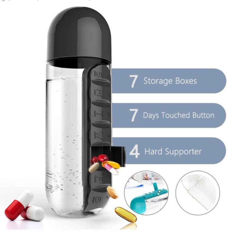 2 in 1 Daily Pill Box Water Bottle