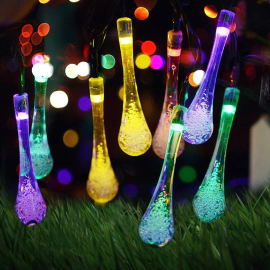 Water Drop Solar String Lights