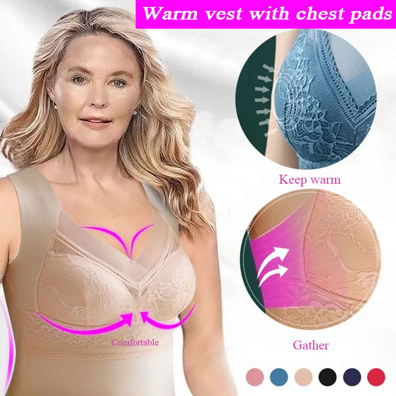 2 in 1 warm vest with chest pads