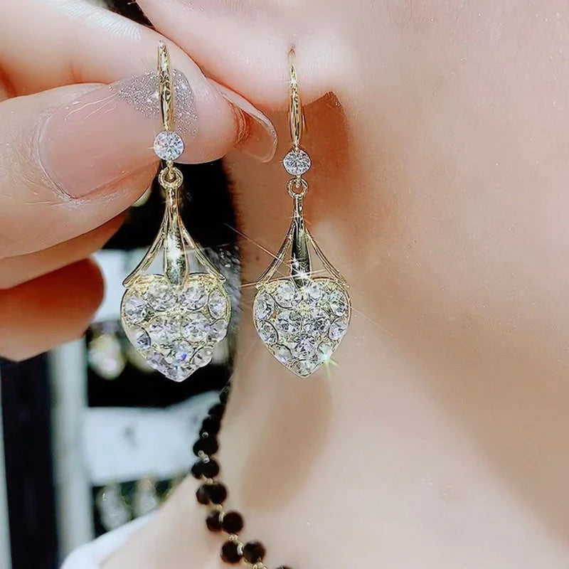 Heart shaped diamond earrings