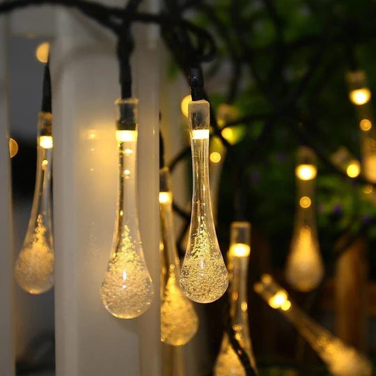 Water Drop Solar String Lights