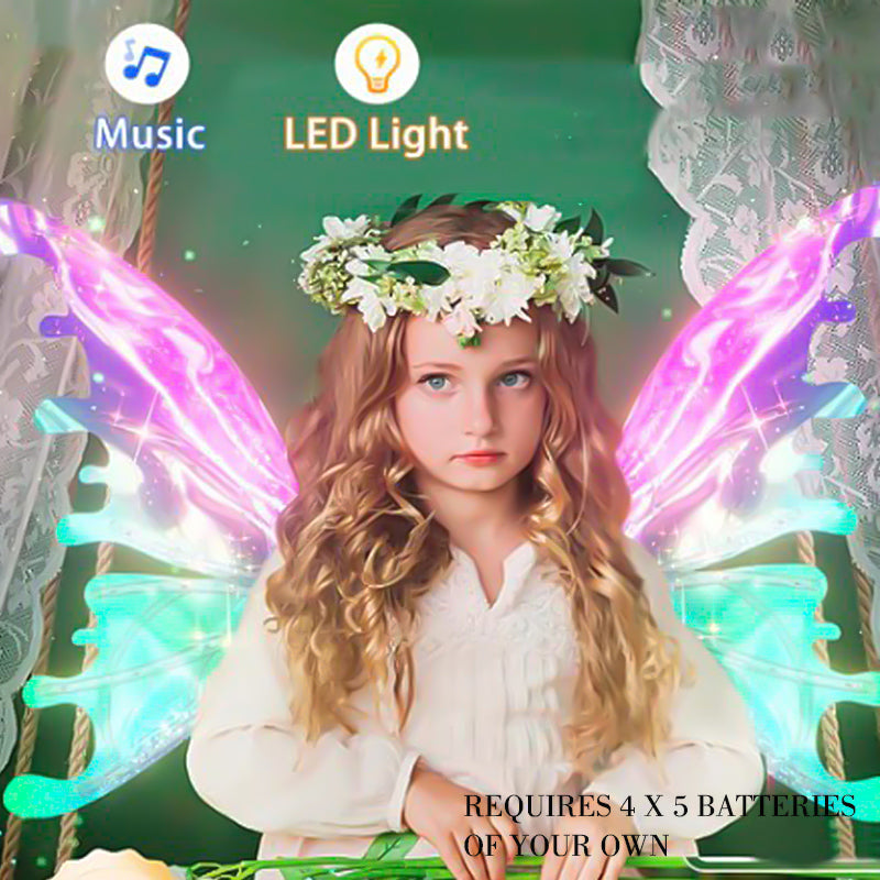 Electric fairy butterfly wings with LED lights