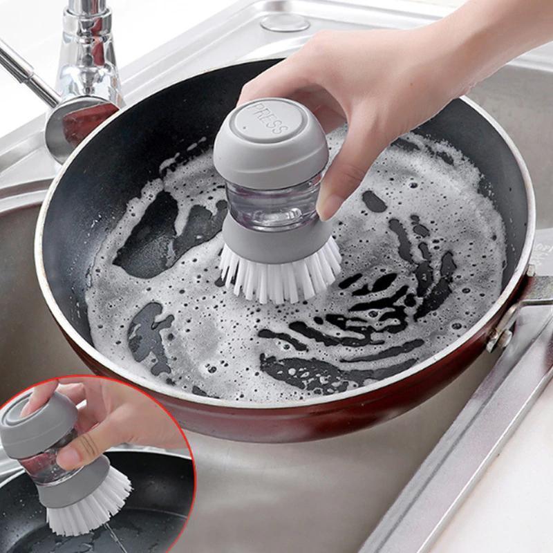 Washing brush with integrated detergent dispenser