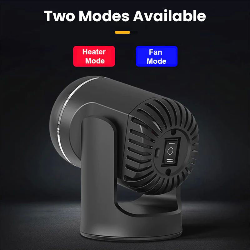 Portable 360° rotating car heater