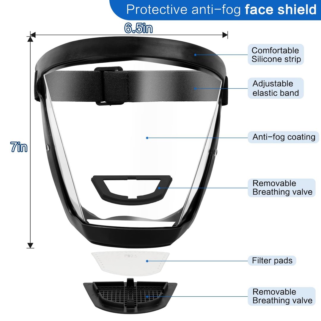 ANTI-FOG PROTECTIVE FULL FACE SHIELD