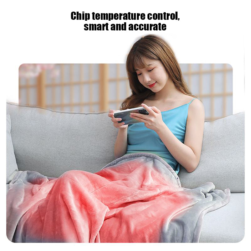 Electrically heated flannel blanket with USB charging