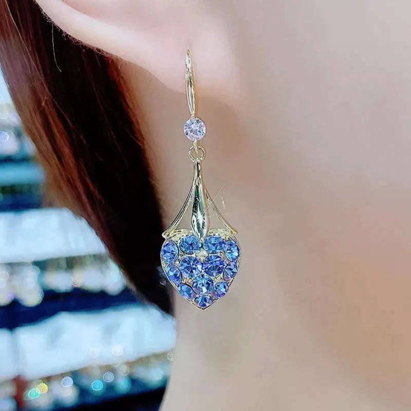 Heart shaped diamond earrings