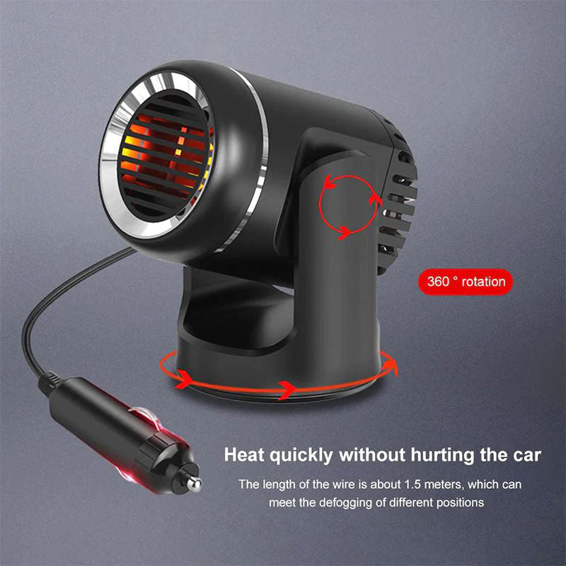 Portable 360° rotating car heater