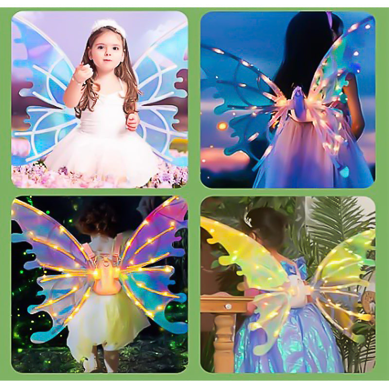 Electric fairy butterfly wings with LED lights