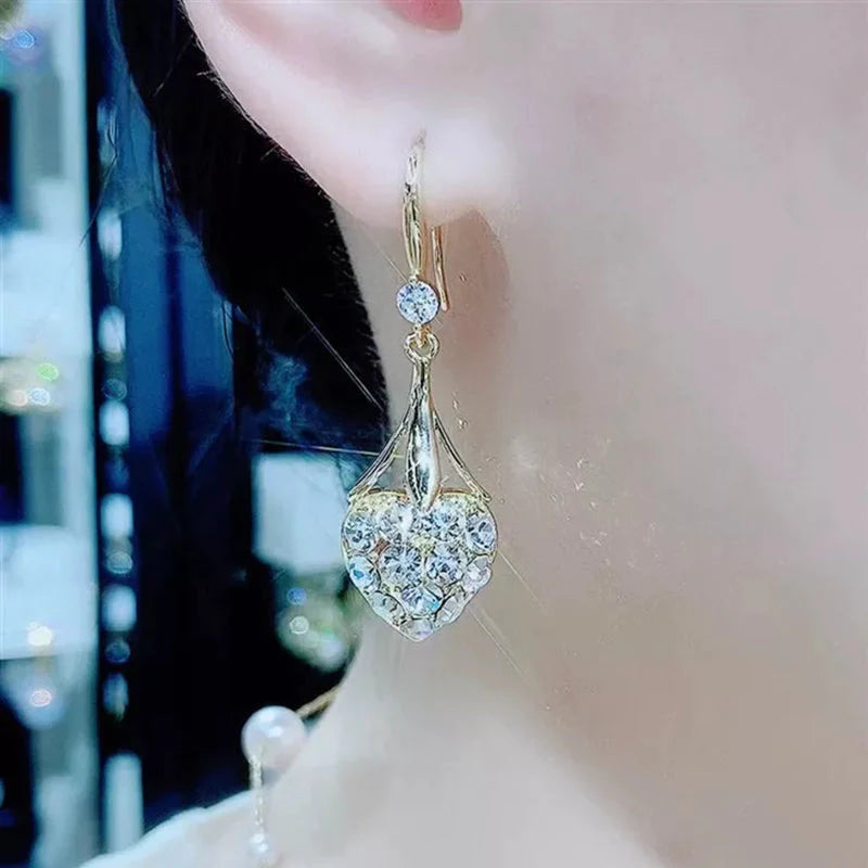 Heart shaped diamond earrings