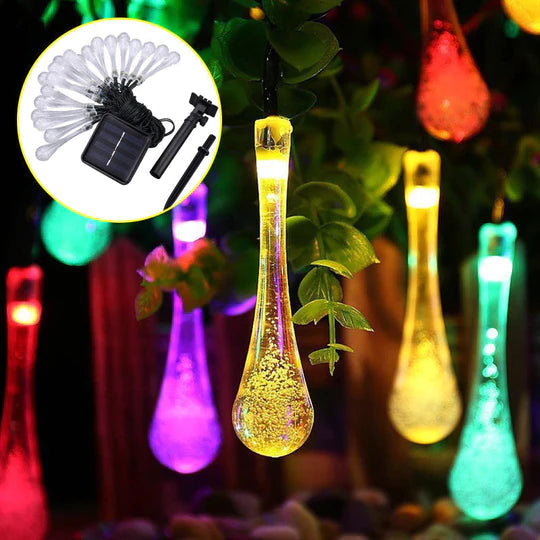 Water Drop Solar String Lights