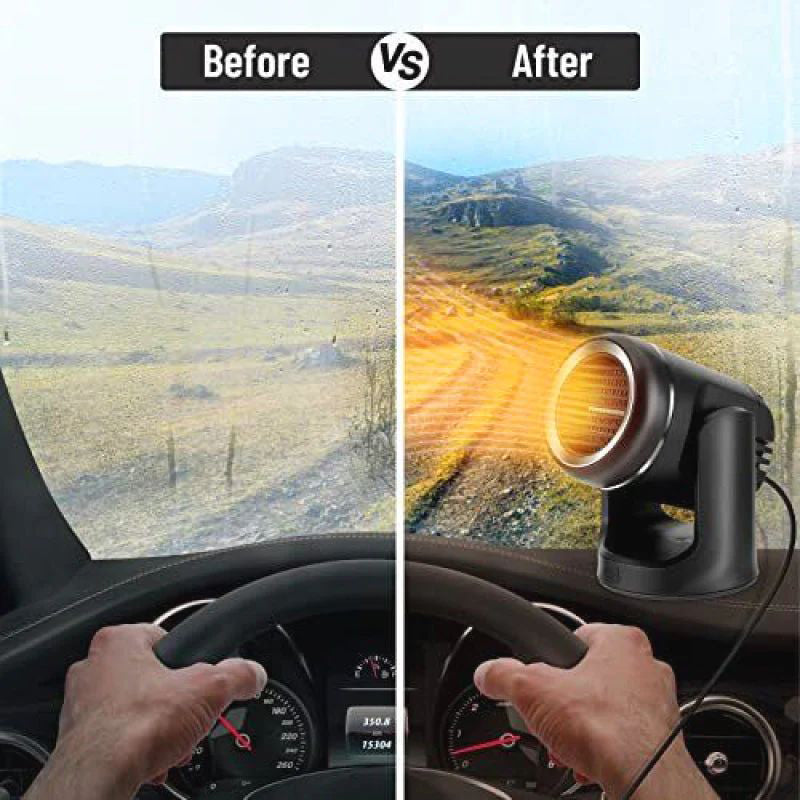 Portable 360° rotating car heater