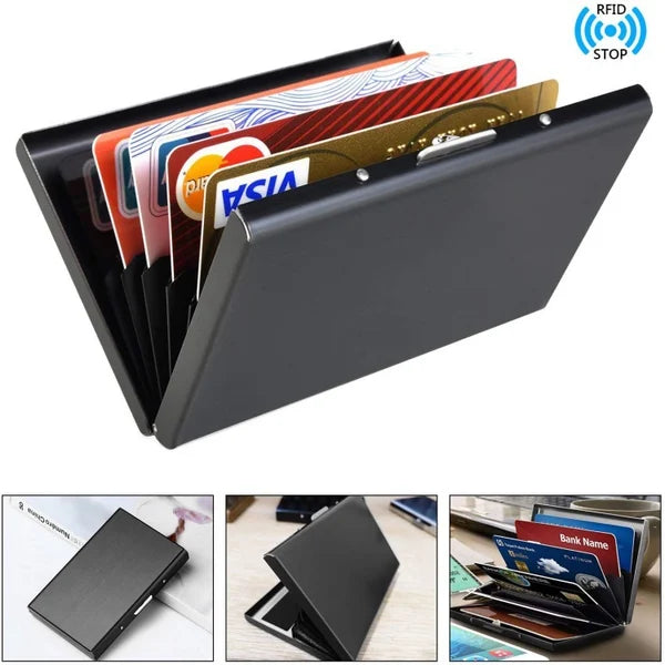 Ultra-thin anti-theft brush anti-demagnetization metal card case