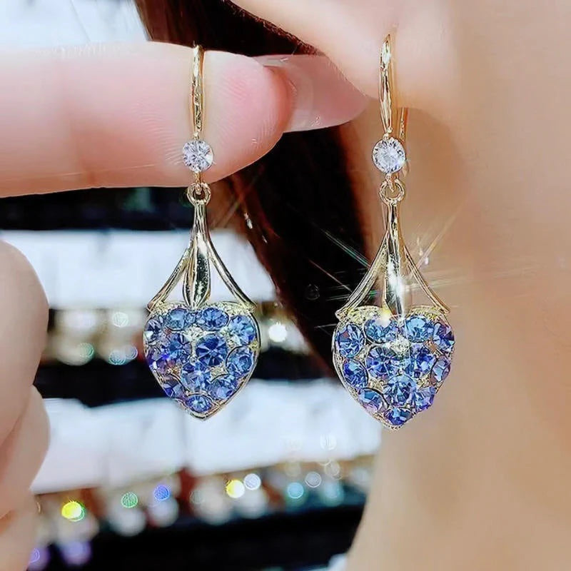 Heart shaped diamond earrings