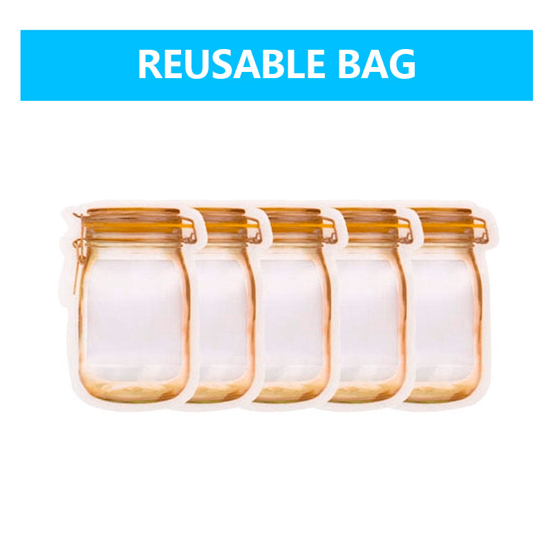 Zip bags in the shape of a pot